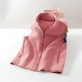 thumbnail image 4 of Fleece Vests for Boys Girls Casual Loose Zip up Coats Fall Winter Cute Sleeveless Jackets with Pocket New Girls Plus Size Fall Vests Watermelon Red 9 Years, 4 of 7