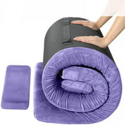 FBSPORT Memory Foam Floor Mattress with Pillow Camping Mattress/Car Travel Mat/Roll-Up Guest Bed/Portable Sleeping Pad