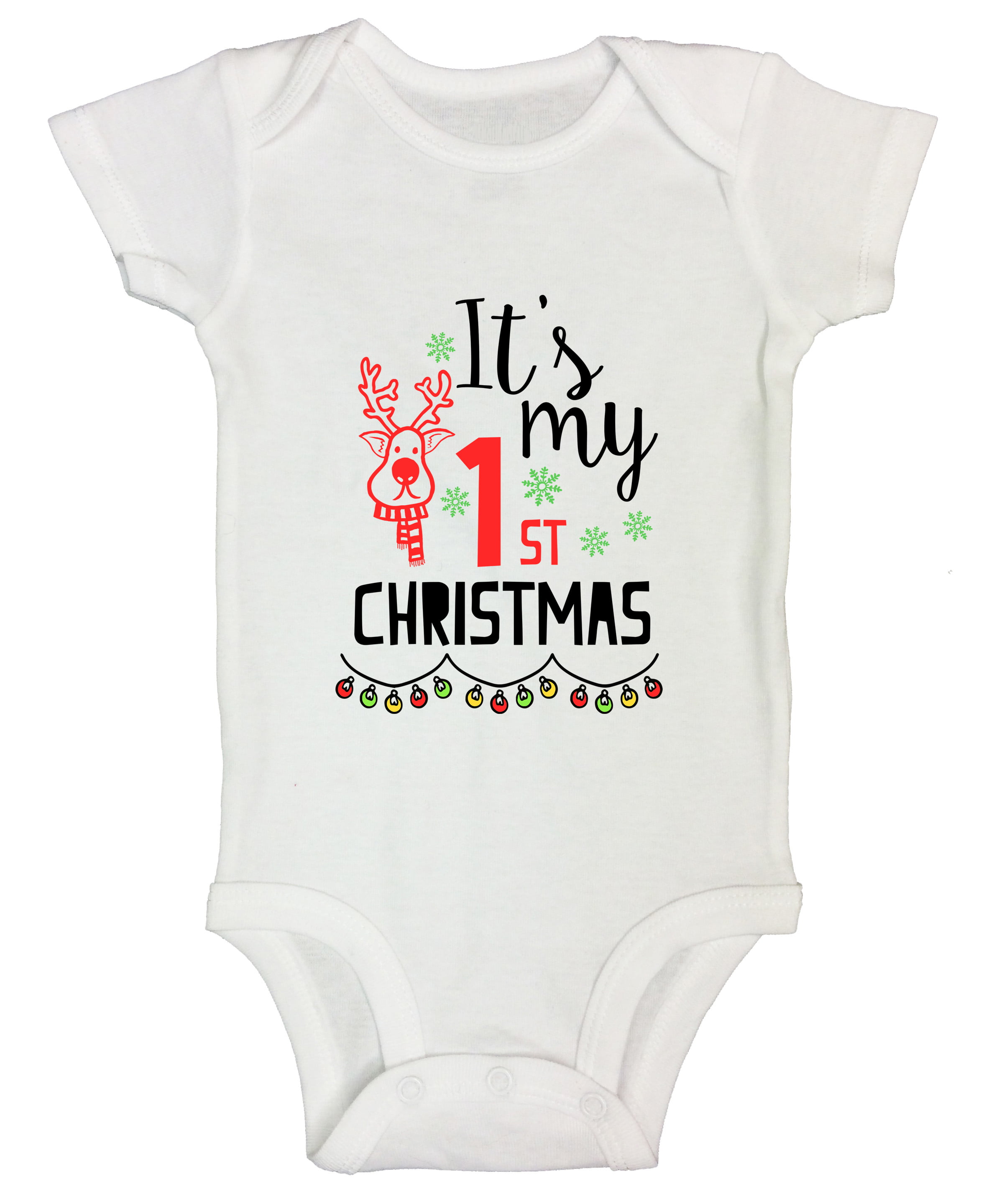 Unique Baby Unisex My 1st Christmas Onesie Outfit Santa Layette Set