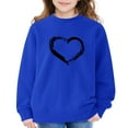 thumbnail image 3 of Mercatoo Girls' Sweatshirts Heart Graphic Oversized Crewneck Long Sleeve Casual Comfy School Aesthetic Outfits Kid Fall Winter Clothes, 3 of 7
