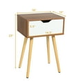 thumbnail image 4 of Costway 2PCS Table de Chevet Côté Canapé Table de Rangement Tiroir Salon W / Jambe en Bois Massif, 4 of 10