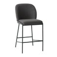 thumbnail image 1 of Kris & Alley Brooks Boucle Fabric Upholstered Counter Height Bar Stool with Metal Legs, 1 of 12