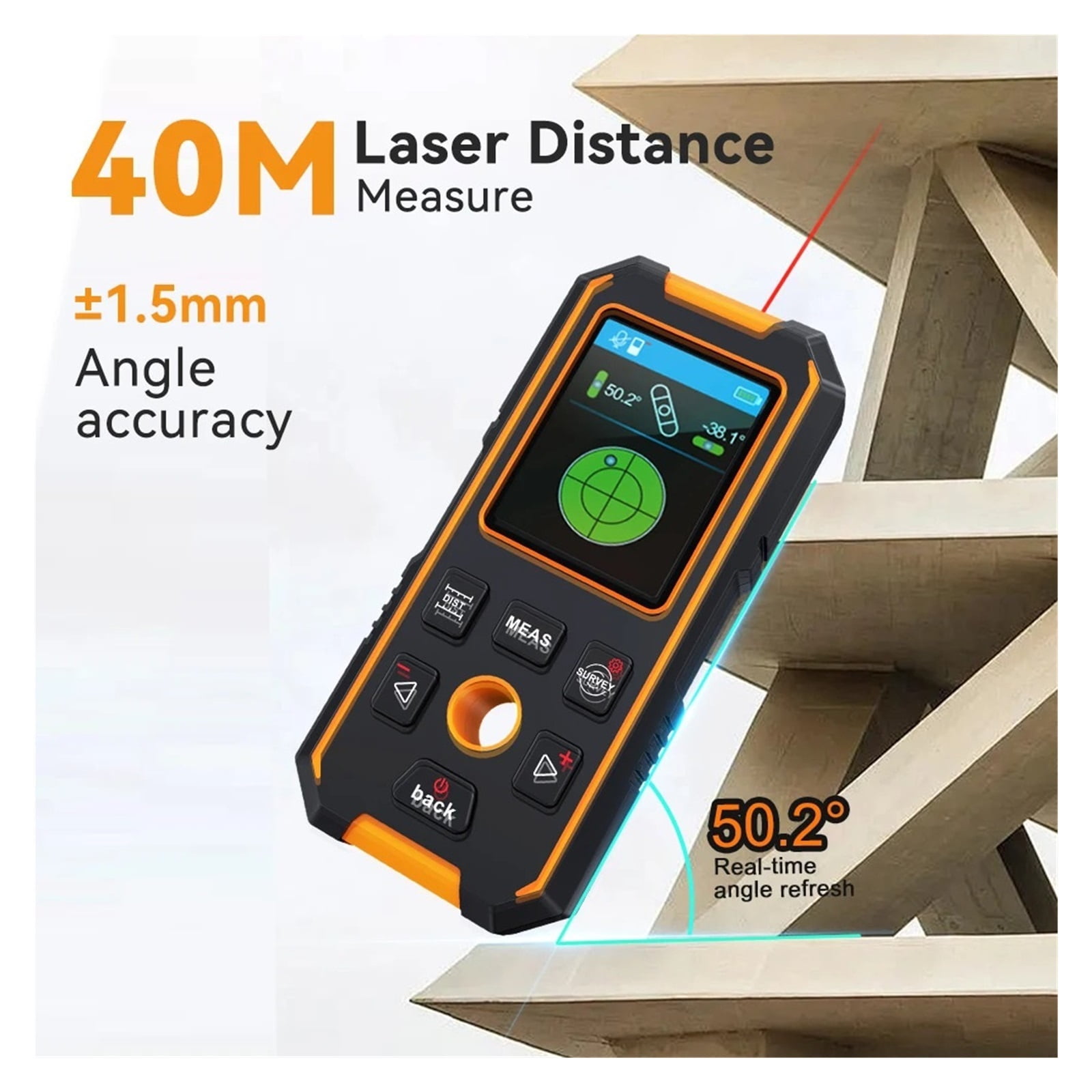 Metal Detector Digital Wall Scanner Laser Rangefinder LCD Display Wall Detector Stud Finder ,Accurate Readings