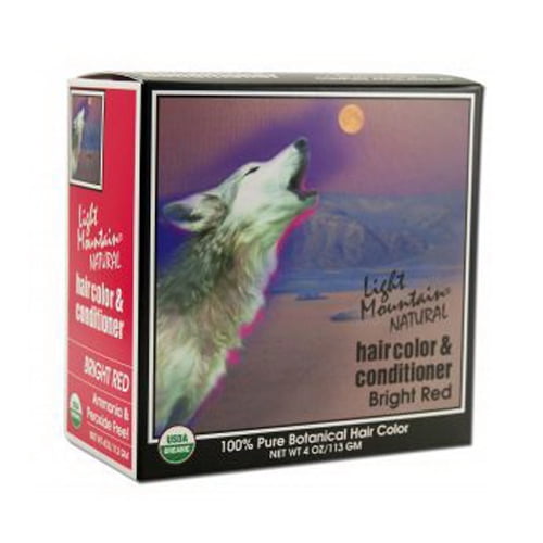 Light Mountain Natural Hair Color And Conditioner, Bright Red 4 Oz