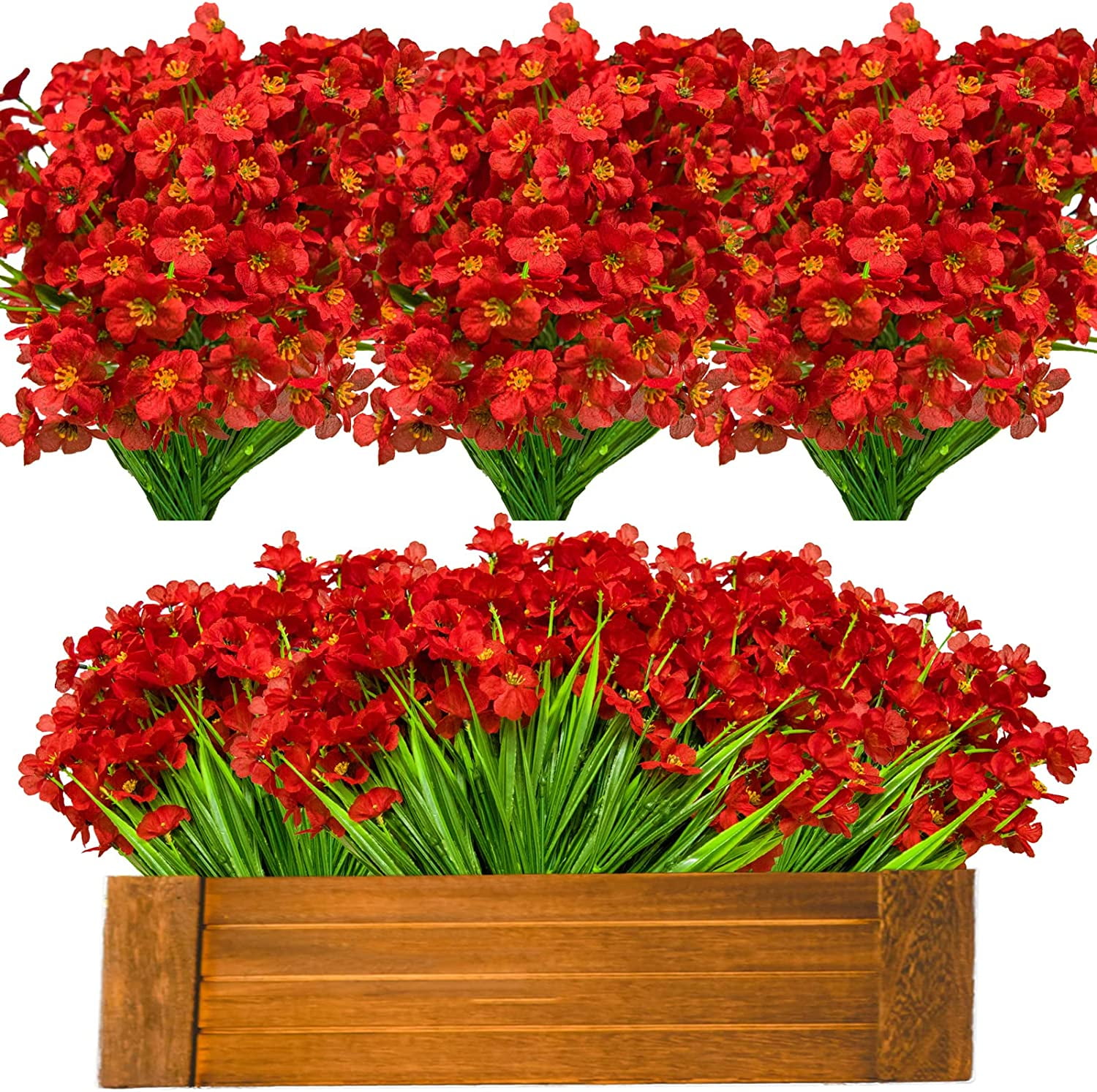 Viworld Artificial Spring Flowers Outdoor, 20 Bundles Yellow Fake