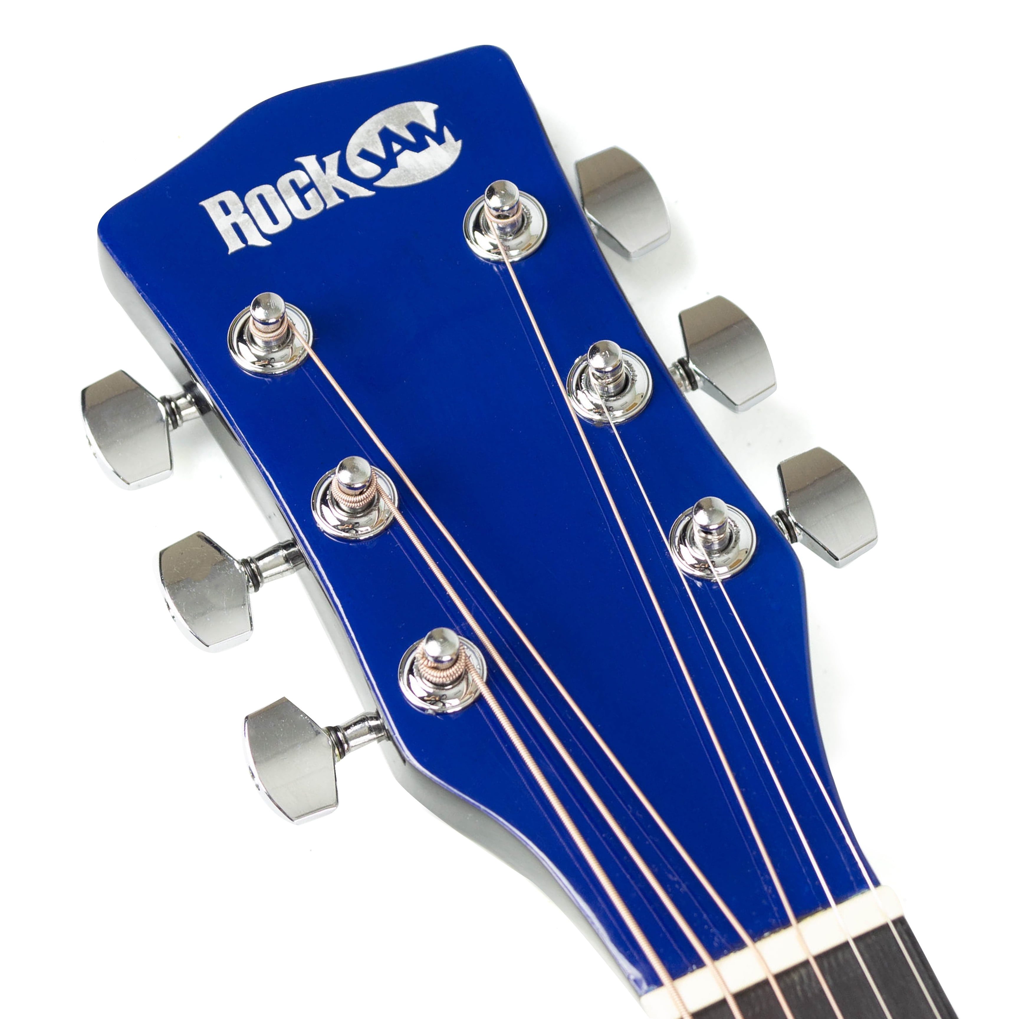 RockJam Blue Full-Size Dreadnought Acoustic Guitar Kit with Tuner, Bag, Stand & Lessons
