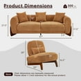 thumbnail image 2 of Morden Fort Sherpa Fabric Single Sofa Chair, Armless Chair and 3-Seater Couch Set, Modern 3 Pcs Sofa Living Room Set, Apartment, Reception Room, Caramel, 2 of 8