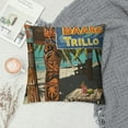 thumbnail image 2 of Nawypu  Tiki Bar Decorative Throw Pillow Case, Rusty Vintage Sign Aloha Exotic Cocktails and Coconut Drink Antique Nostalgic, Cushion Cover for Couch Living Room Car,Brown Blue, 2 of 5