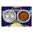 thumbnail image 1 of Universe Pet Mat for Food and Water, You are Cosmic Calligraphy Illustrated with Galactic Elements Spaceship, Non-Slip Rubber Mat for Dogs and Cats, 18" X 12", by Ambesonne, 1 of 1