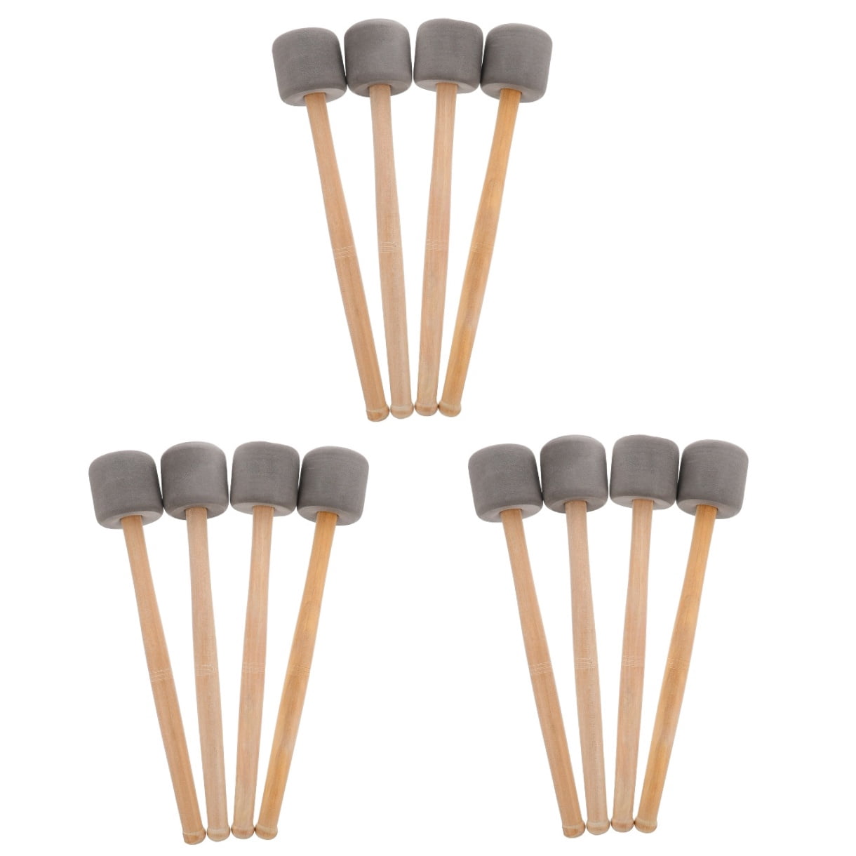 12 pcs  Drum Mallets Sticks Percussion Mallets with Head Wood Handle Drumstick