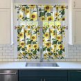 thumbnail image 3 of Rustic Boho Kitchen Curtains 36 Inch - 3 Panel Vintage Floral Set with Blooming Wildflowers, Farmhouse Rod Pocket Window Treatment for Summer, 3 of 6