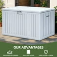 thumbnail image 3 of Uforic 180 Gallon Extra Large Outdoor Deck Box, Double-Wall Resin Storage Box with Flexible Divider, Lockable,‎Weatherproof,White, 3 of 7
