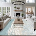 thumbnail image 4 of Blue Coastal Coral 5'x7' Area Rug, Summer Beach Ocean Abstract Art Washable Non-Slip Soft Rugs, Low-Pile Large Carpet for Living Room Bedroom Dining Room, Non-Shedding Accent Rug, 4 of 9