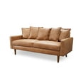 thumbnail image 4 of Koby Home 70" Mid-Century Loveseat Sofa Seat Faux Leather Sofas Couches 3-Seater Camel Brown, 4 of 5