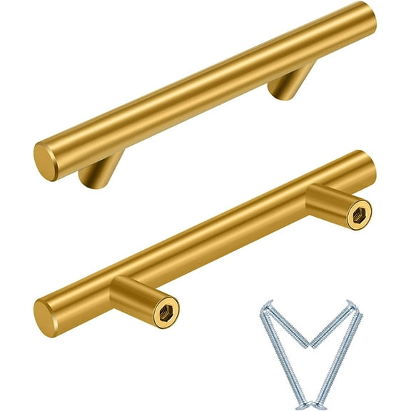 20 Pack | 3'' Center to Center Brushed Gold Cabinet Pulls - Kitchen Cabinet Handles,Made of Stainless Steel,Ideal for Cabinet,Drawer,Cupboard and Wardrobe.