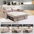 DEALTOPS 55.5" Pull Out Loveseats Sleeper Sofa Bed with USB Ports and Side Pockets, Pink