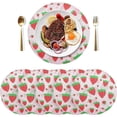 thumbnail image 3 of Cute Strawberry Placemats Round Table Mats Non-Slip Washable Heat Resistant Kitchen Place Mat for Home Dining Coffee Tabletop (4PCS) Home Decor, 3 of 7
