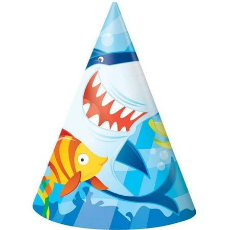 Ocean Shark  Party  Hats 8 Count Walmart  com
