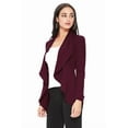 thumbnail image 2 of Women's Elegant Solid Stretch Open Front Long Sleeve Blazer Jacket, 2 of 5