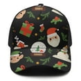 thumbnail image 2 of Christmas Baseball Cap – Stylish Spliced Design Adjustable Trucker Hat with Full Print Front & Brim, Breathable Cotton Blend Snapback for Sports, Travel & Daily Wear, 2 of 3