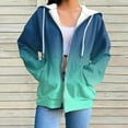 thumbnail image 3 of Scyoekwg Womens Hoodies Coats Zipper Drawstring Hooded Sweatshirt Jackets Loose Casual Long Sleeve Gradient Color Fashion Coats (Green,XXXL), 3 of 4