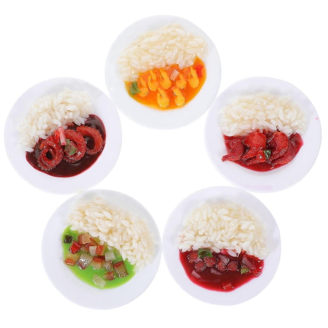 Simulated Food Model 5Pcs Lifelike Kitchen Food Showcase Prop For Pretend Play Assorted Color PVC Display