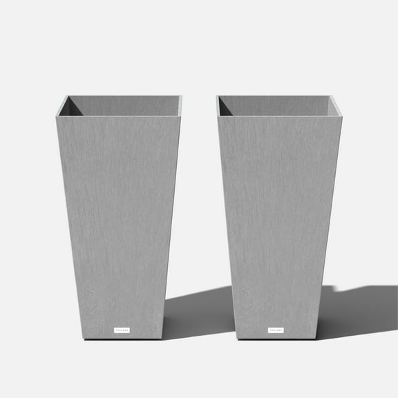 Veradek Pure Series Midland 30" Plastic Planter 2-Pack Gray