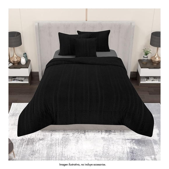Set Edredón Providencia 1.80 x 2.20 m mg trenzado negro