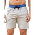 thumbnail image 2 of Aojekbee Men's Summer Casual Beachwear Shorts Tropical Tree/Contrast Color Drawstring Sports Shorts, 2 of 10