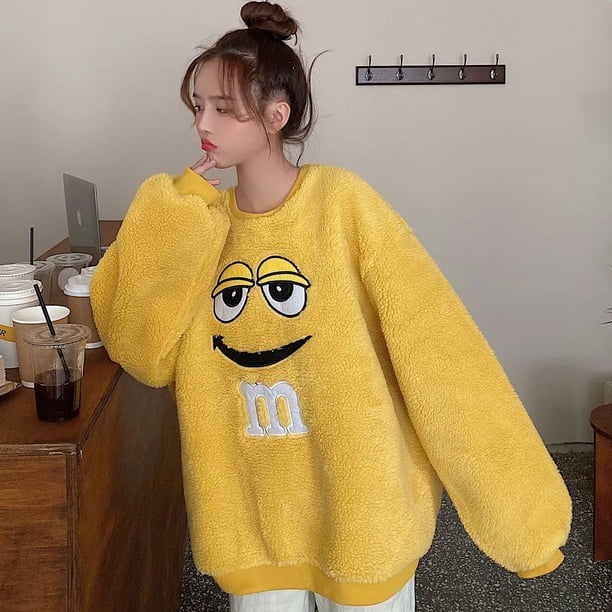Sudadera holgada de lana de cordero estilo inactivo para mujer, chaqueta de calle con sistema de sal grueso con forro polar
