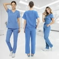 thumbnail image 3 of RAYGARD Women’s Medical Scrub Set – Stretch V-Neck Top & Cargo Pant Nurse Uniform with 8 Pockets, 3 of 8