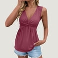 thumbnail image 3 of BWASD Womens Tank Top Deep V Neck Sleeveless Camisole Slim Fit Basic Layering Shirt Going Out Casual Summer, 3 of 8