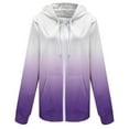 thumbnail image 4 of Clothing 2025 Hoodies for Women Spring And Autumn Fashion Hooded Sweatshirt Long Sleeve Pocket Zipper Sports Jacket Loose Gradient Printing Women's Hooded Sweatshirt, 4 of 4