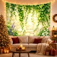 thumbnail image 3 of Ivy and Garden Flowers Around a Weathered Stone Wall, Serene Illustration for Flower Lovers, Garden Art, Housewarming Gift, Tapestry Wall Hanging for Living Room and Bedroom, 3 of 7