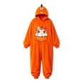 thumbnail image 3 of Kids Hooded Halloween Print Zip-Up Onesie with Pockets for Party and Home Wear 4-14 Years, 3 of 4