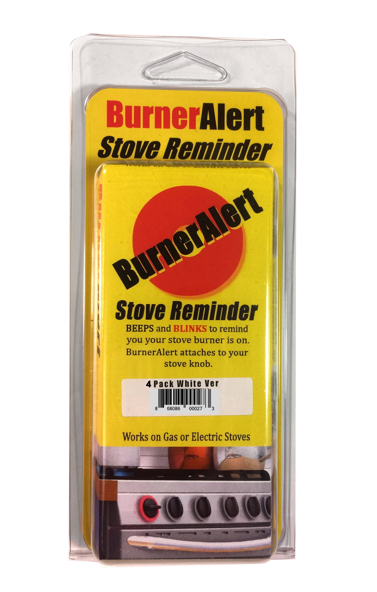 BurnerAlert Stove Reminder Disc (4 Pack, Color White)