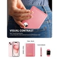 thumbnail image 4 of Funda para pasaporte Stouchi AirTag con ranura RFID, piel rosa, 4 of 7