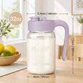 Purple 32.0 Ounces 2-Pack Glass Pitcher with Lid for Breast Milk ...