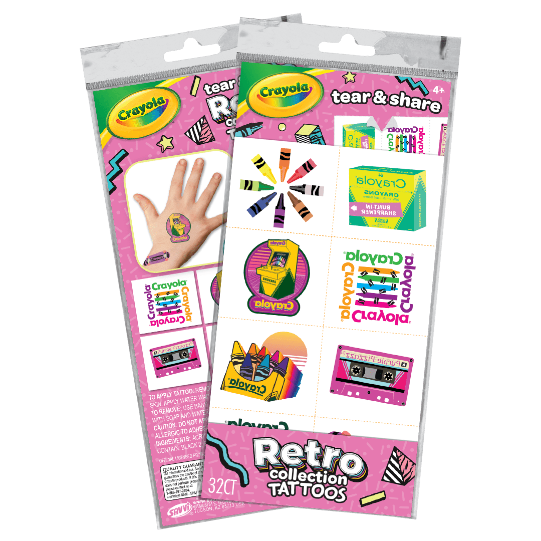 Crayola Retro Tear and Share Tattoos