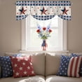 thumbnail image 4 of 4th of Tie Up Valances Curtain, Adjustable Kitchen July Patriot Red Texas Stars Blue Plaid Valances for Windows Decor, Rod Pocket Short Curtains Set for Bedroom/Bathroom, 60"x18", 4 of 9