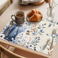 thumbnail image 2 of Placemats Set of 2 - 13x19 Inch, Blue White Pumpkins Fall Non-Slip Washable Place Mats for Dining Table, Thanksgiving Eucalyptus Farmhouse Polyester & Linen Blend Table Mats for Kitchen Party Holiday, 2 of 9