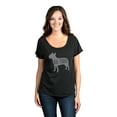 thumbnail image 2 of Thread Tank Bull Terrier Dog Silhouette Women's Relaxed Slouchy Dolman T-Shirt Tee Heather Black Large, 2 of 4