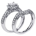 thumbnail image 2 of 1 Carat Vintage Princess cut Diamond Wedding Ring Set for Women, 2 of 4