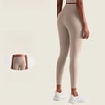 thumbnail image 1 of Ropa de yoga europea y americana para mujer, pantalones de fitness antirrugas de cintura alta y elásticos, mallas deportivas para correr en color melocotón, 1 of 3