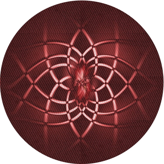 Ahgly Company Tapis de Zone Rond d'Intérieur Lavable à la Machine, Transitionnel, Rouge Brique de Feu, 6 Pieds Rond