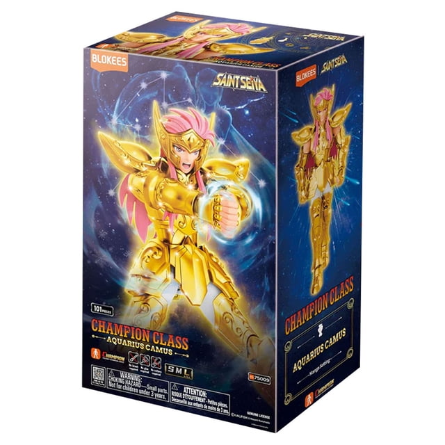 Figura Armable Coleccionable Blokees Saint Seiya Champion Class Camus de Acuario Manga Setting