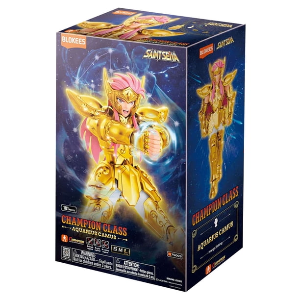 Figura Armable Coleccionable Blokees Saint Seiya Champion Class Camus de Acuario Manga Setting