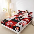 thumbnail image 4 of Castle Fairy Kids Boys Girls Kawaii Fire Truck Full Size Sheets,Geometric Plaid Bed Sheets, 4 of 7