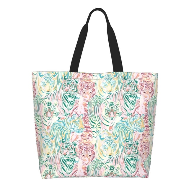 Easygdp Watercolor Tiger Bolsas Tote para Mujer, Bolsos de Hombro para Viaje, Bolsos de Mano de Gran Capacidad para Compras y Trabajo