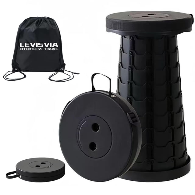 Taburete plegable portátil Levisvia de 45 cm, telescópico, 200 kg